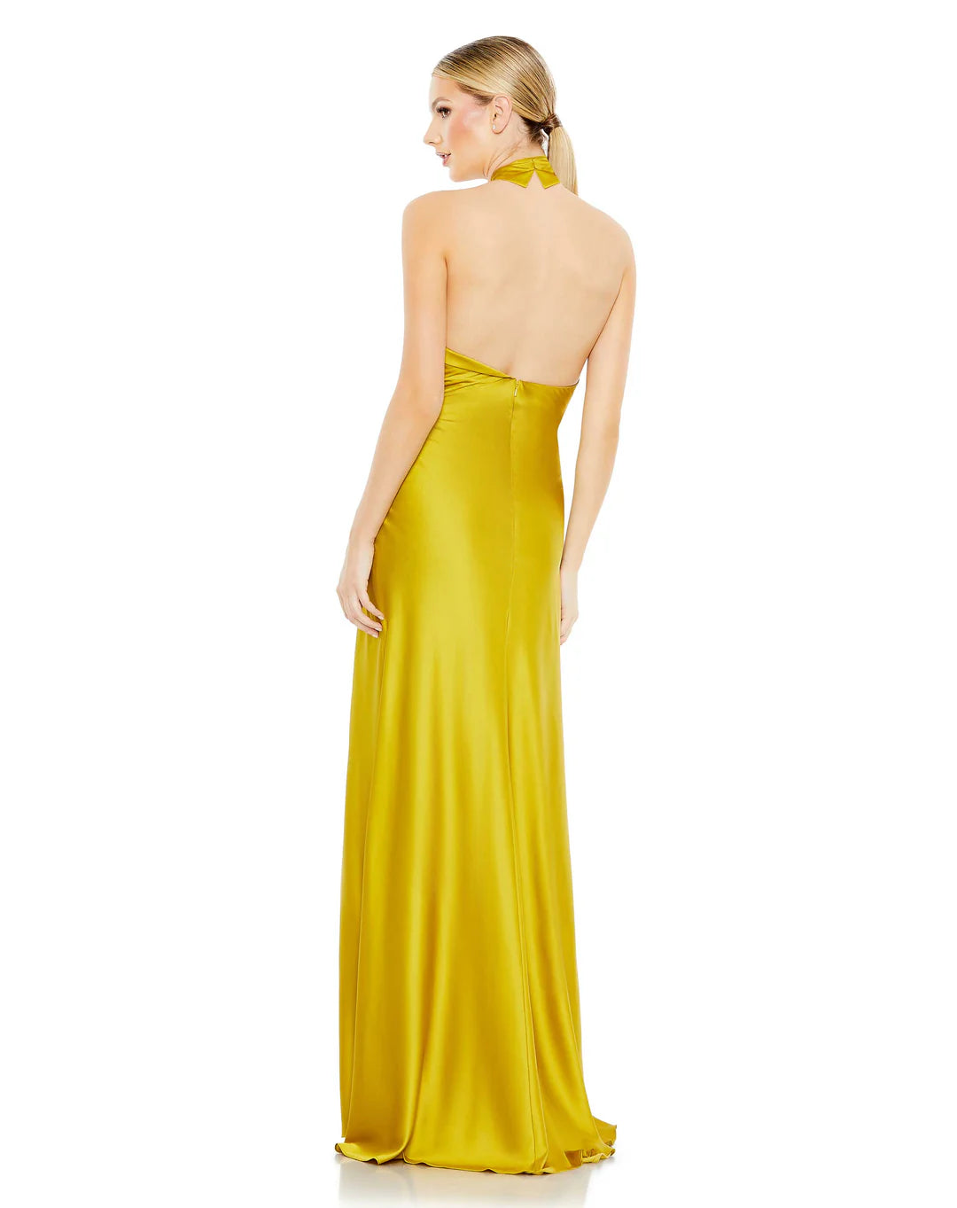 Asymmetrical Crisscross Halter Gown
