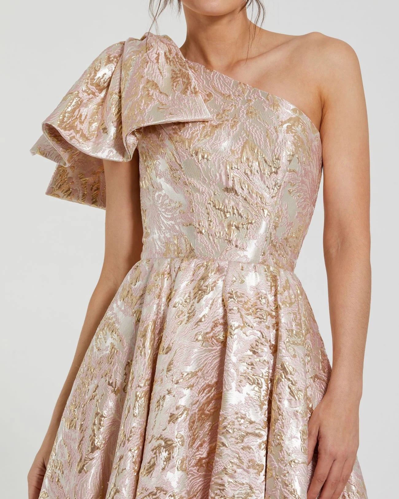 Pink Brocade Floral Gown