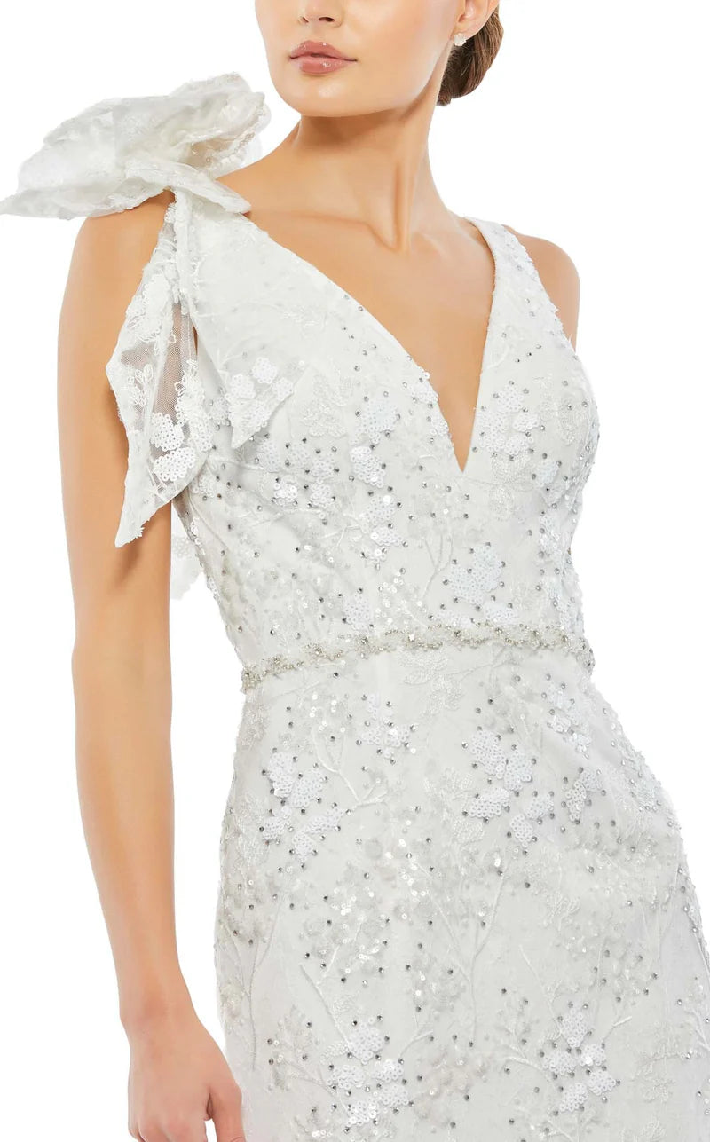 Embellished V-Neck Midi Dress