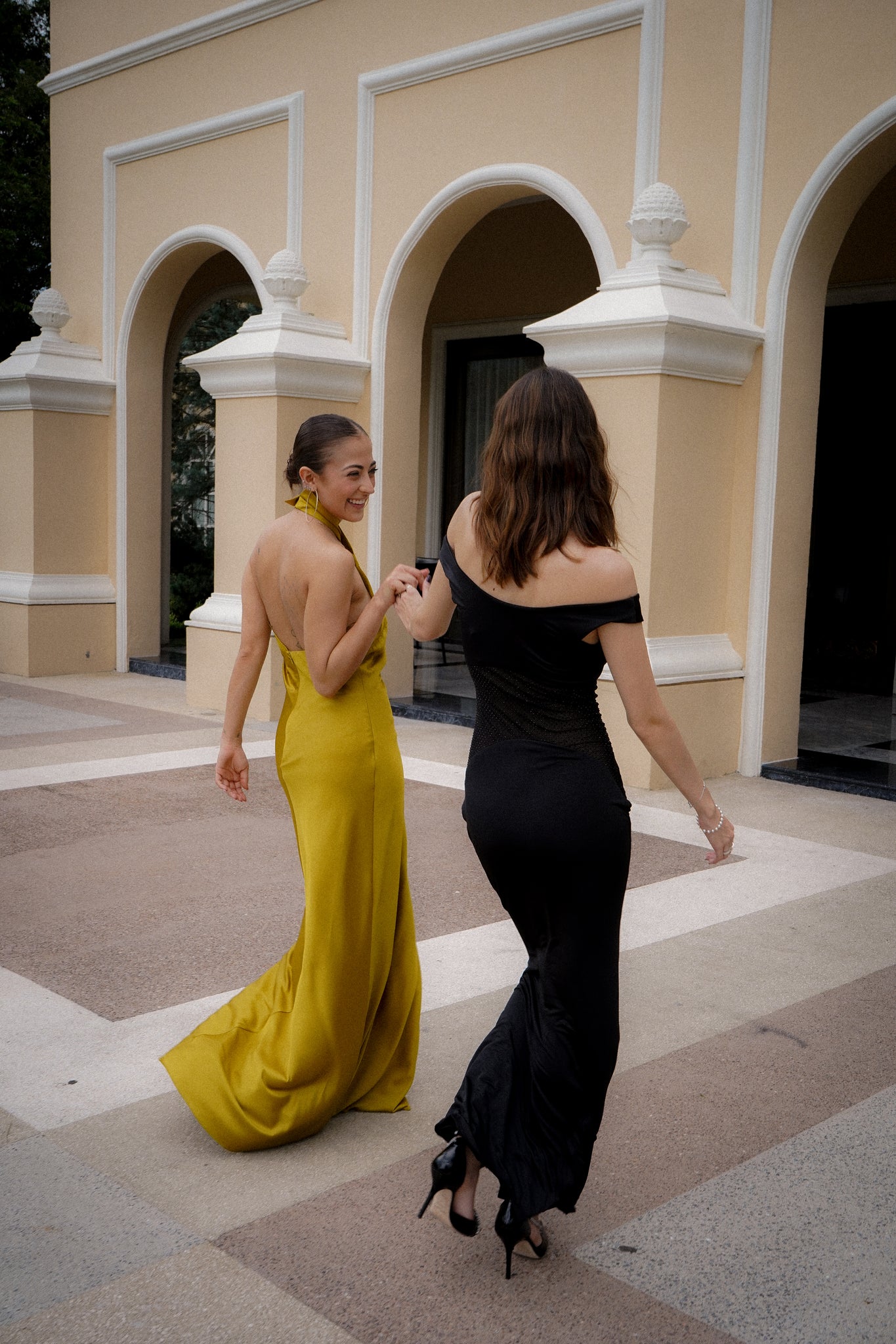 Asymmetrical Crisscross Halter Gown